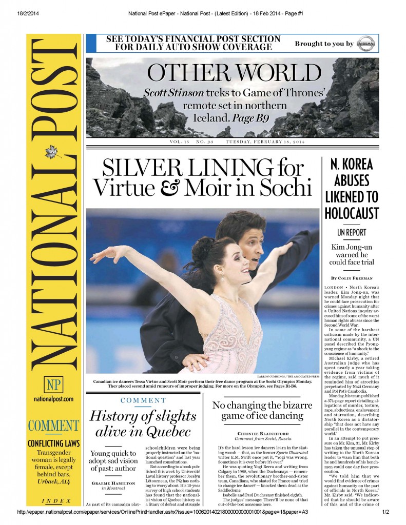 National Post ePaper - National Post - (Latest Edition) - 18 Feb 2014 - Page #1_Page_1